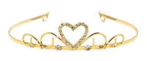 Sweetheart Princess Swirl Tiara with Rhinestone Gems - 6 units