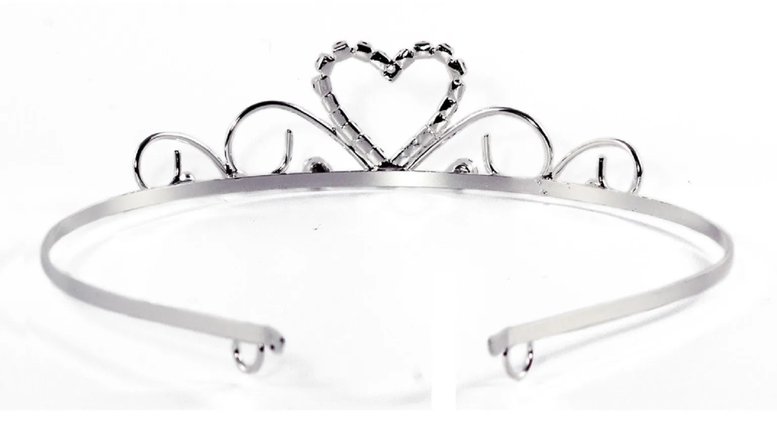 Sweetheart Princess Swirl Tiara with Rhinestone Gems - 6 units