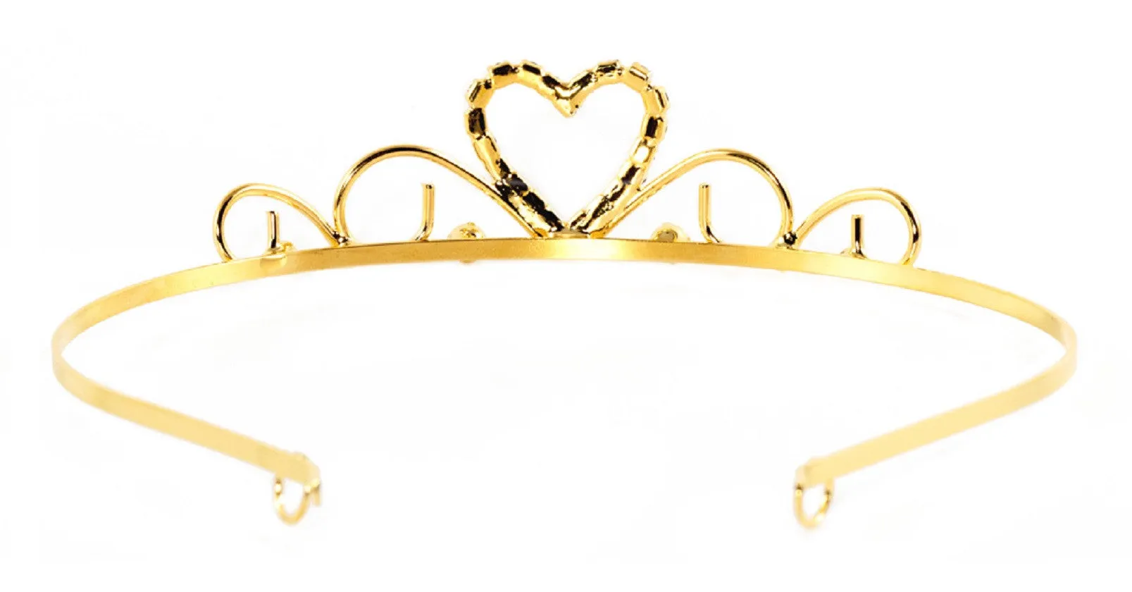 Sweetheart Princess Swirl Tiara with Rhinestone Gems - 6 units