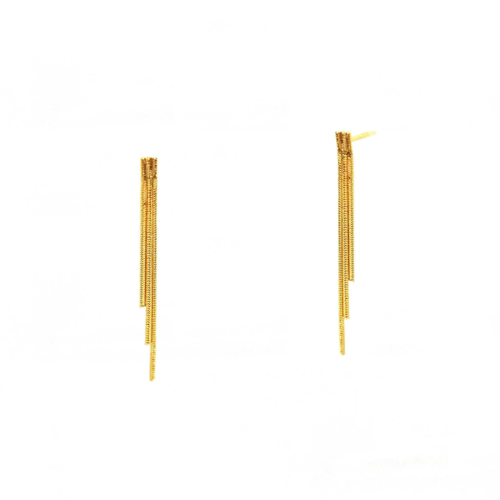 TAI Three Strand Short Linear Drip Earrings