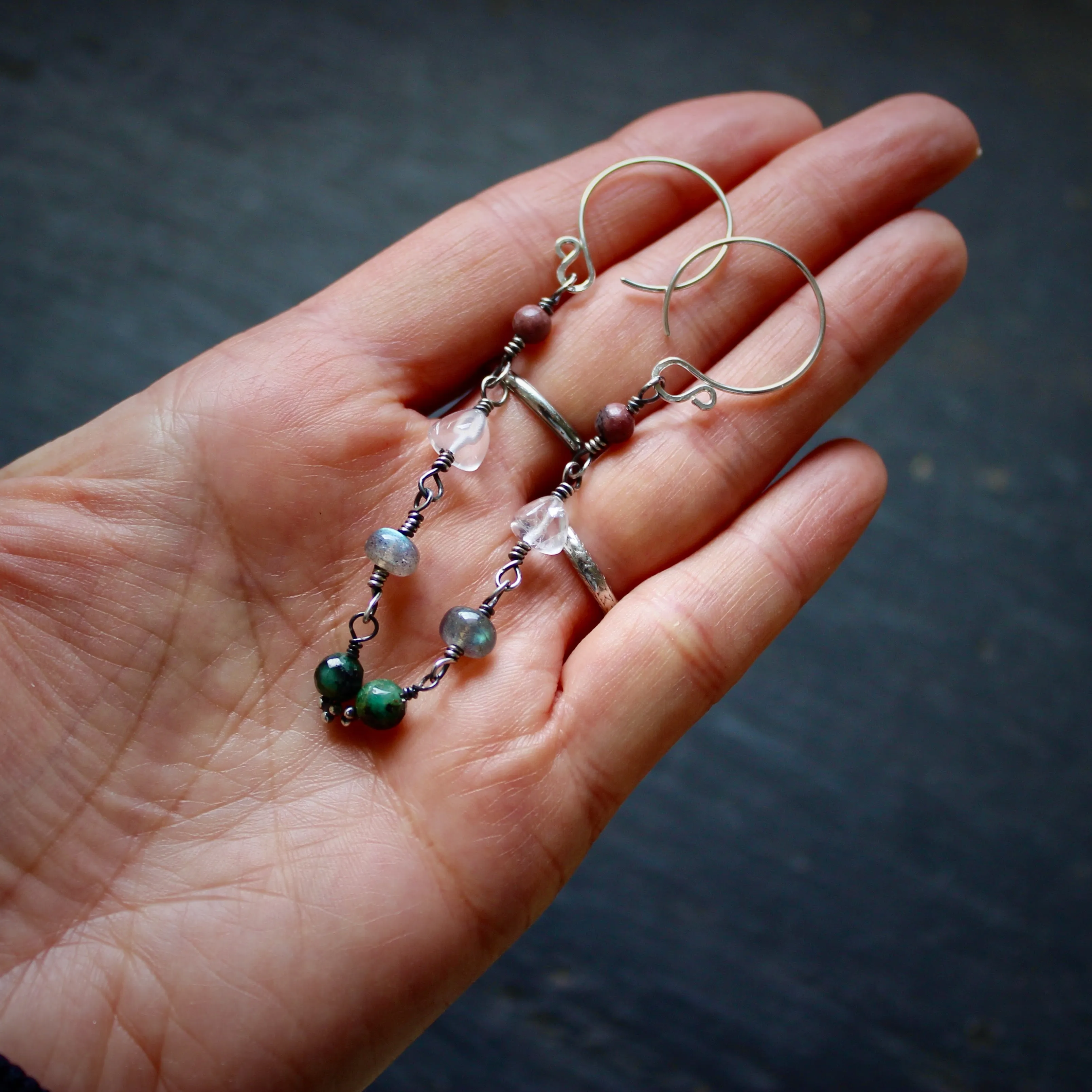 Tidal Pools. Skald Chain Earrings.