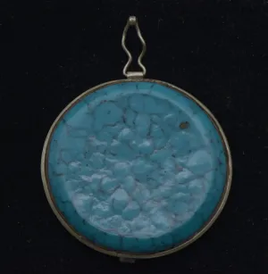 Vintage Faux Turquoise Metal Jewelry Finding