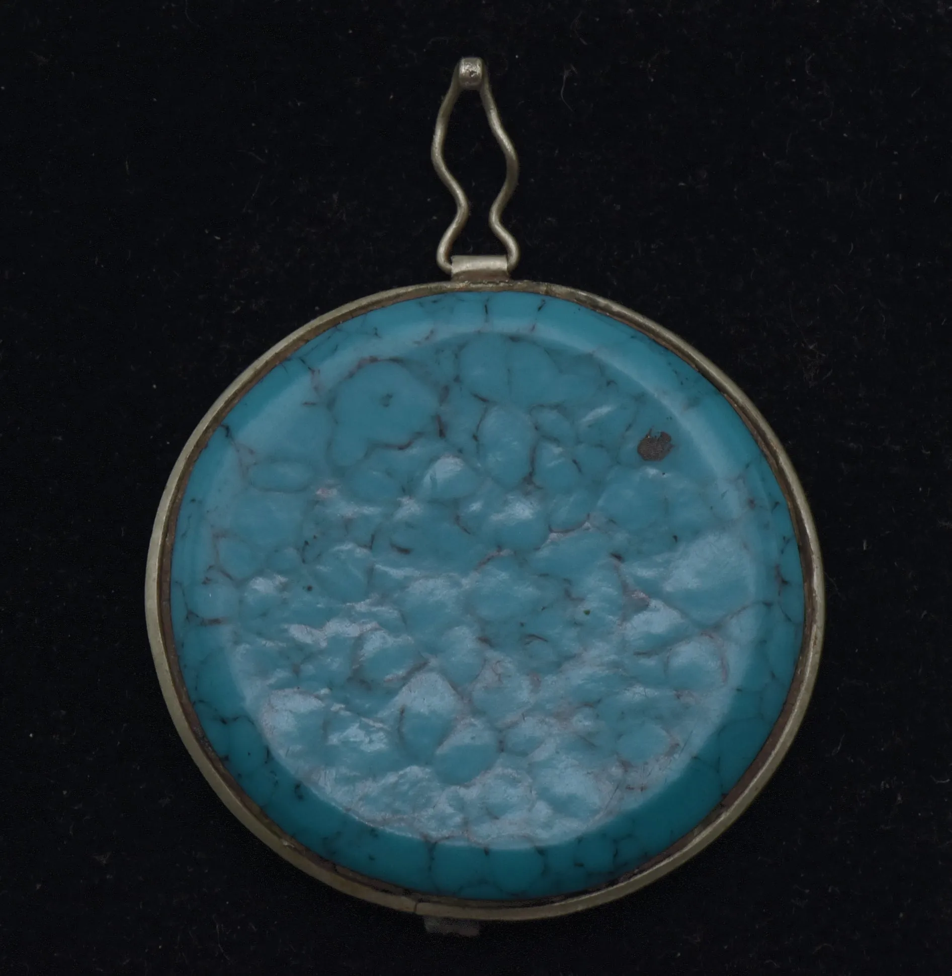 Vintage Faux Turquoise Metal Jewelry Finding