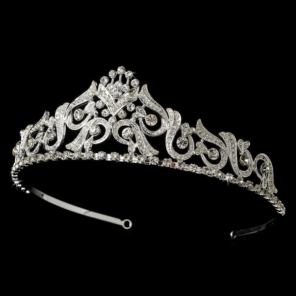 Vintage Inspired Silver Crystal Wedding Tiara