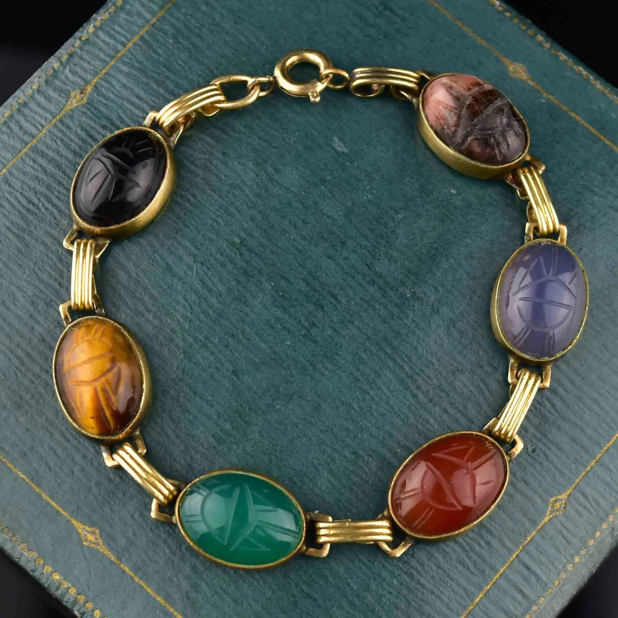 Vintage Scarab Beetle Bug Bracelet