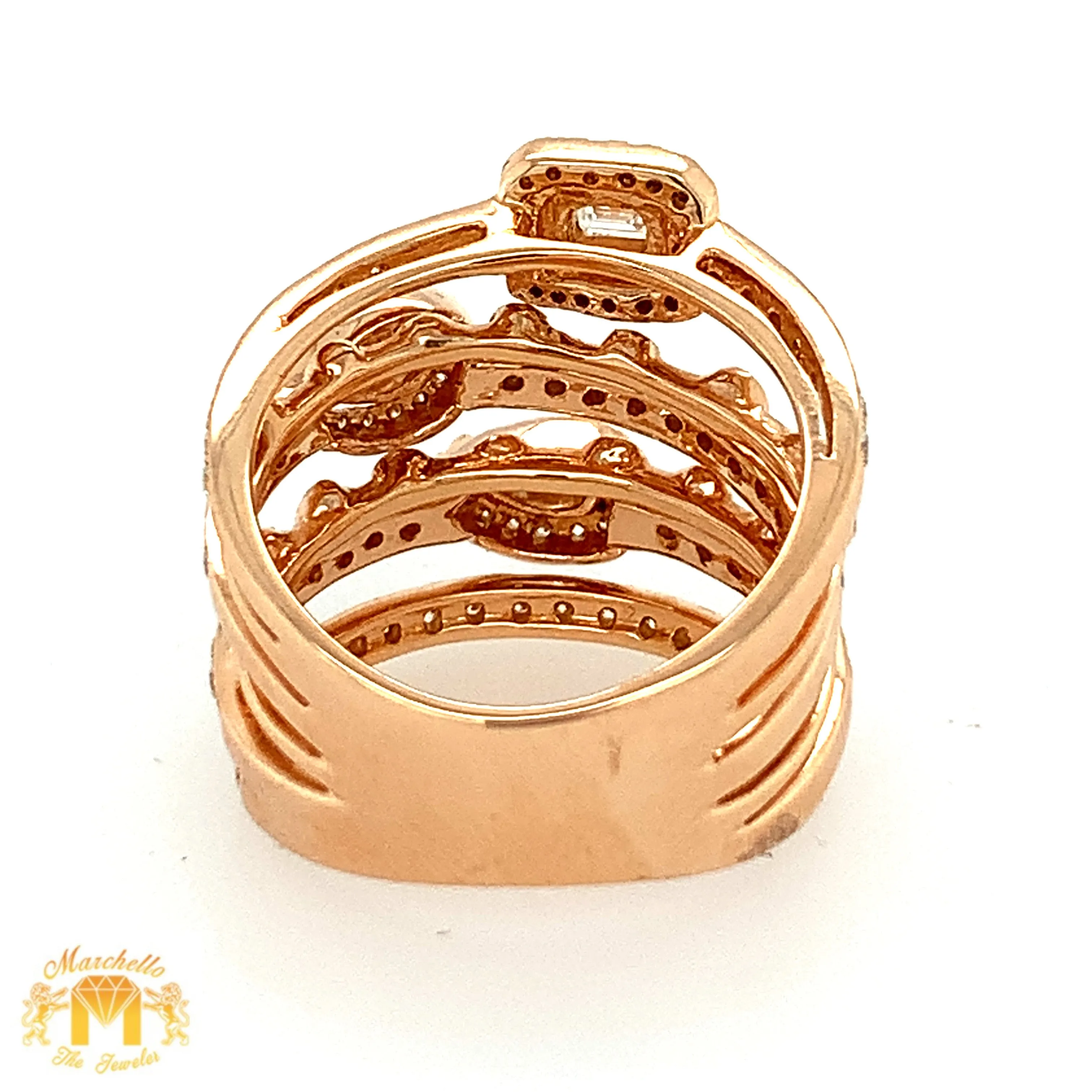 VVS/vs high clarity diamonds set in a 18k Rose Gold Ladies' Stack Ring (VVS diamonds)