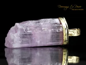 XL Pink Kunzite Light Language Crystal Pendant 22k™