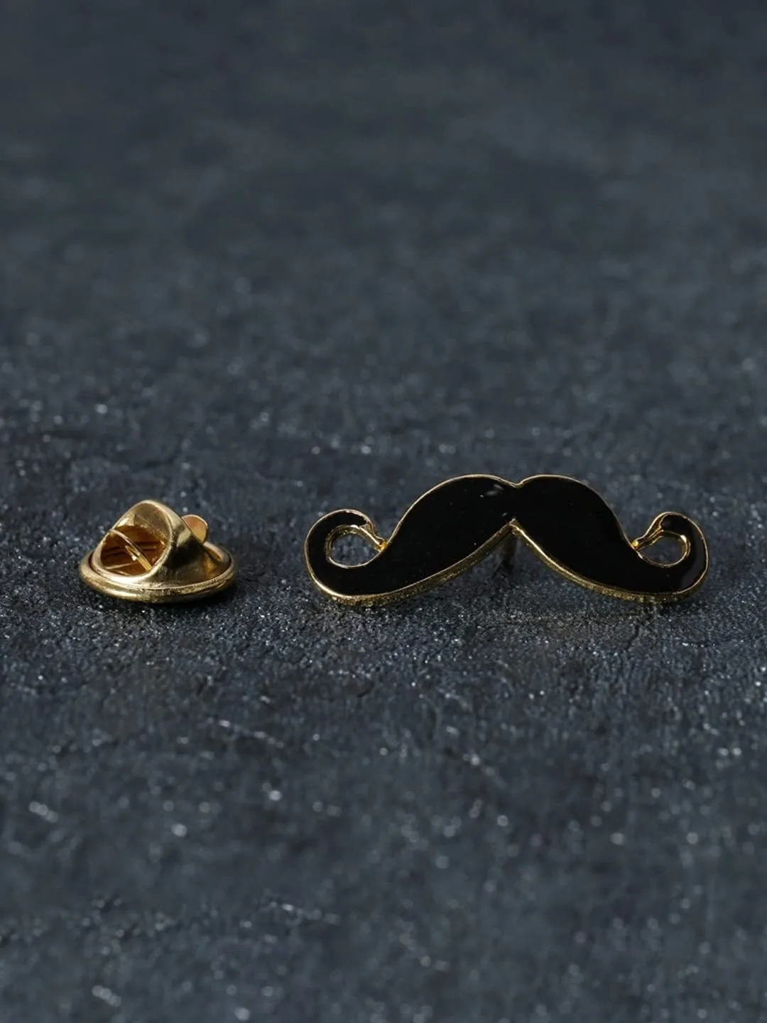 Yellow Chimes Brooch For Men and Women Gold Tone Combo Of Sunglasses and Moustache Brooch For Unisex