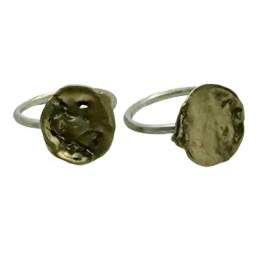 Yellow gold beaten keshi ring